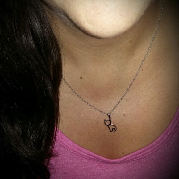 925 Silver Cat Necklace 20” chain New! (F1) - Picture 2 of 8